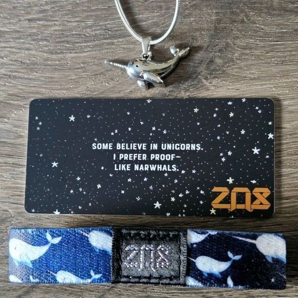 ZOX "ALL THIS COMMOTION" #343 BLOG GOLDIE RARE NARWHAL NECKLACE & WRISTBAND - Picture 5 of 10
